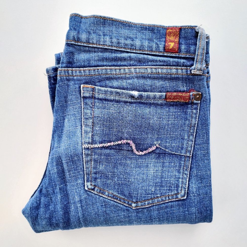 7 For All Mankind Bedazzled Bootcut Jeans 30/32.5